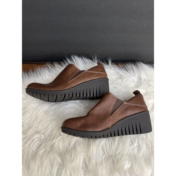 Eurosofft Size 8M Jaylee Brown Wedge Leather Pull On Boot Bootie‎ Comfort - Picture 5 of 12